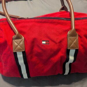 Tommy Hilfiger Duffle Bag w/ Strap Color Red/White/Blue Travel